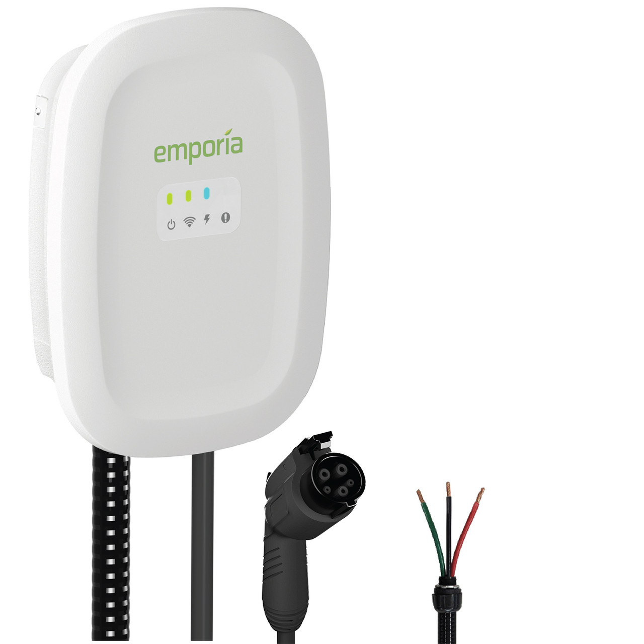 Emporia EV Charger with Smart Load Management (White, Hardwire, J1772)