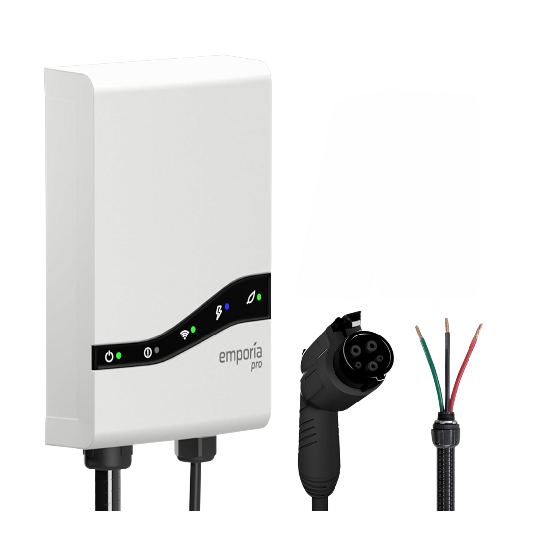 Emporia Pro Level 2 EV Charger (White, Hardwire, J1772)